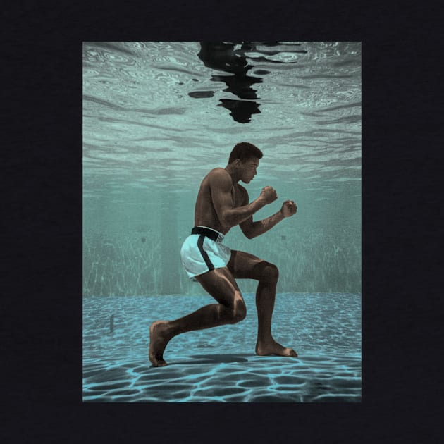 Muhammad Ali Underwater Training by Stacy Peters Art